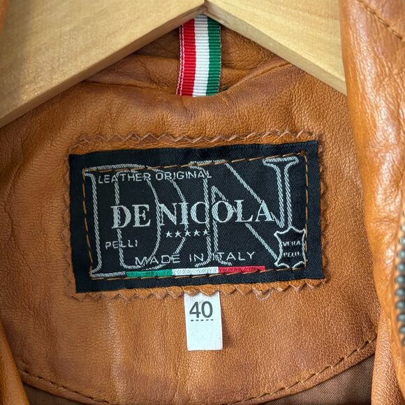 NWOT - De Nicola Light Brown Leather Jacket - Picture 11 of 13